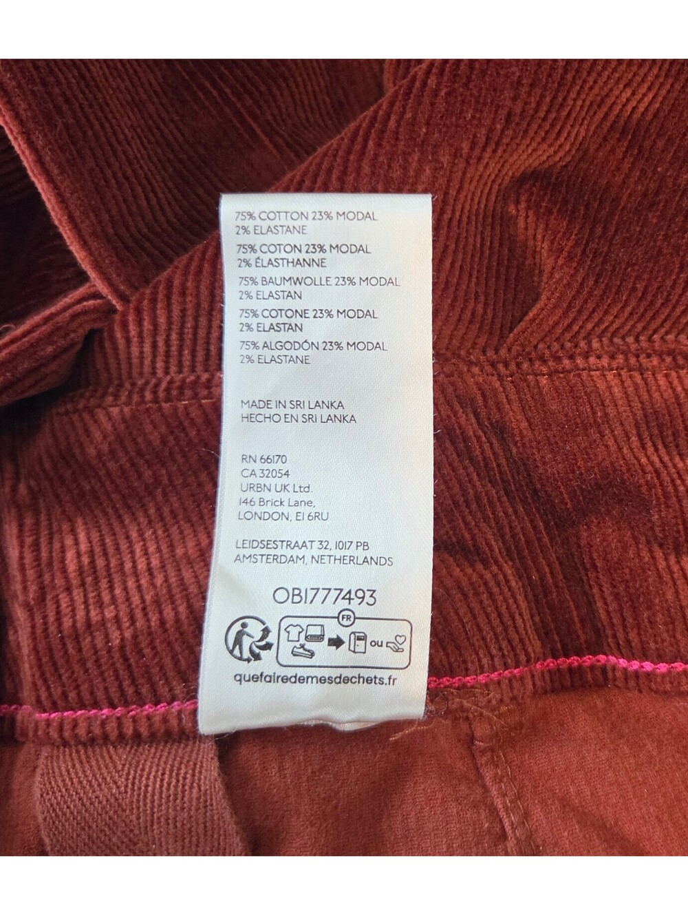 Maeve by Anthropologie The Colette Cinnamon Wide Leg Corduroy Pants Size 31 - Picture 7 of 7